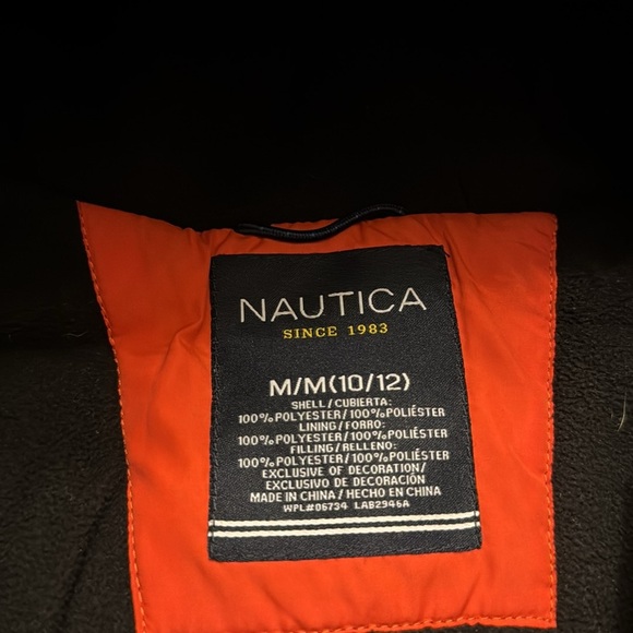 🟣 NAVY BLUE HOODED NAUTICA UTILITY COAT SIZE MEDIUM 10/12 BOYS - Picture 6 of 10